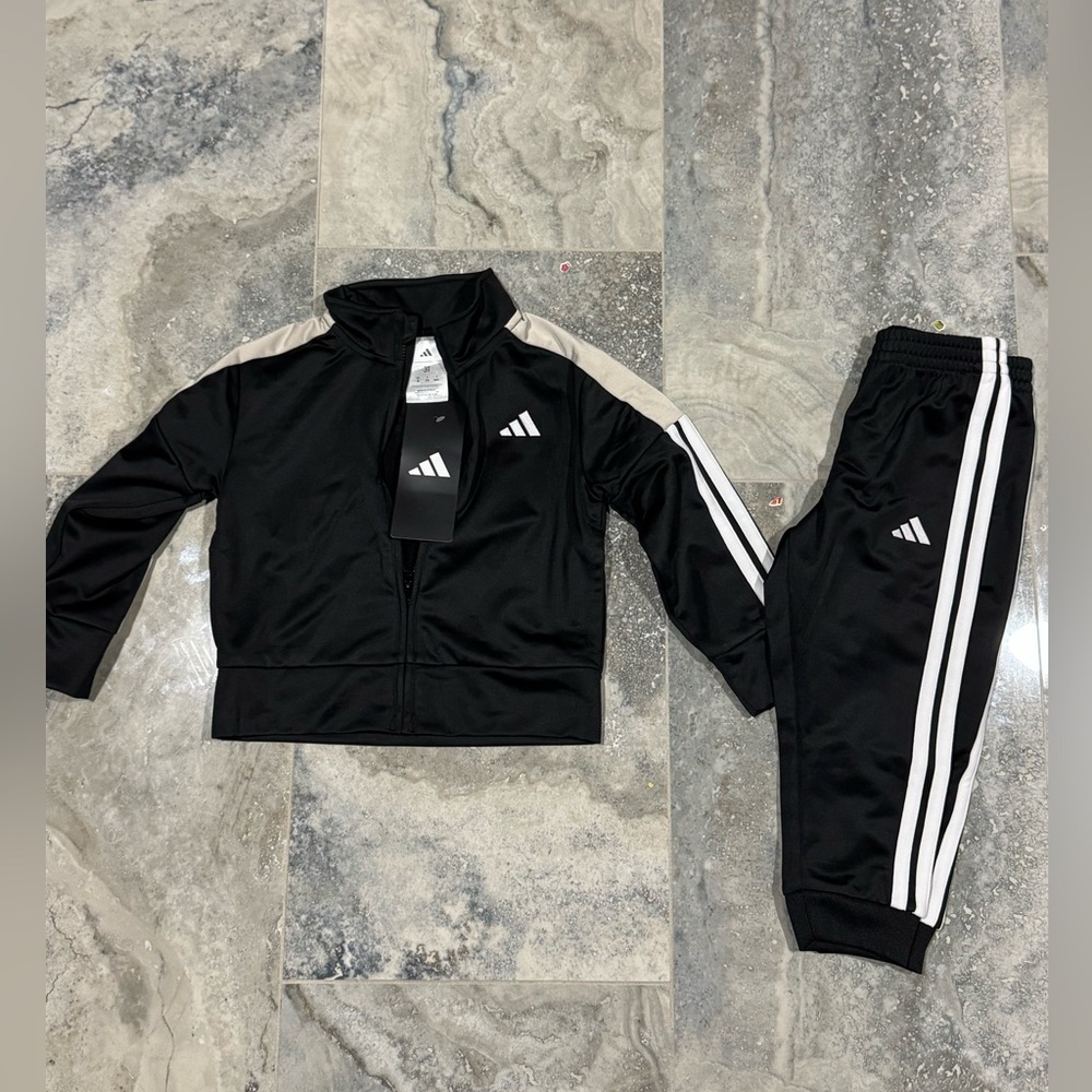 adidas Kids Black and White Athletic Set